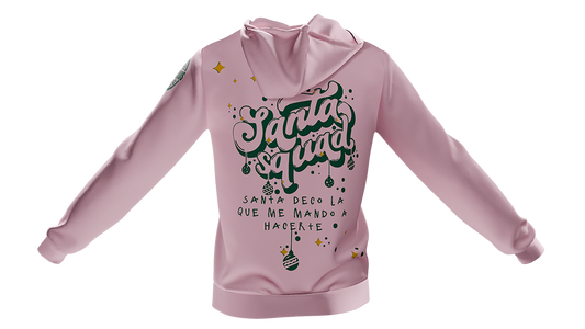 Hoodie rosa Santa Squad