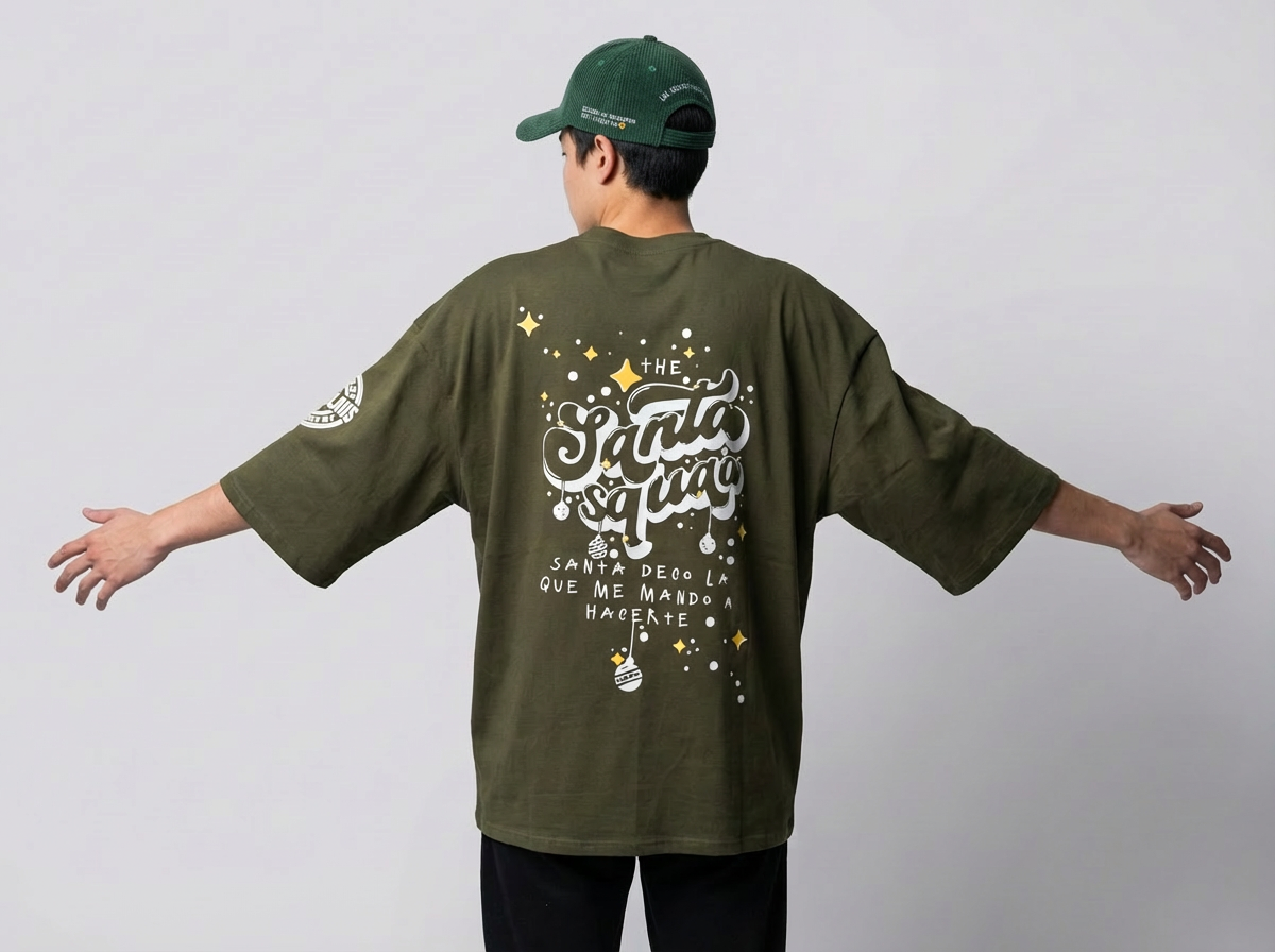 Camiseta Verde Olivo Santa Squad