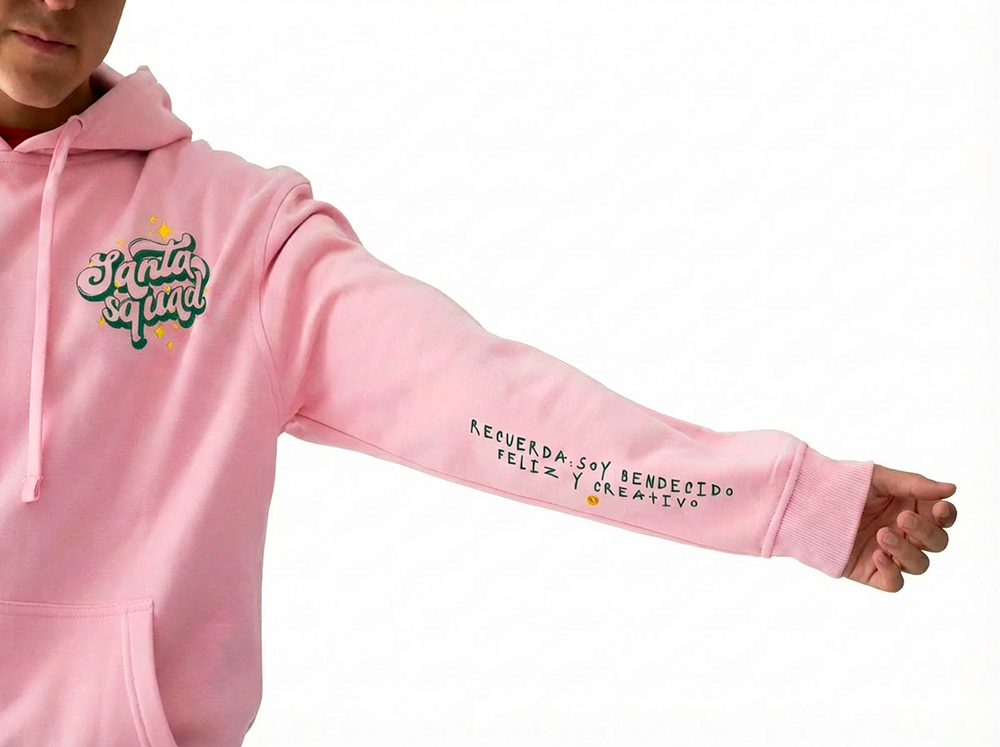 Hoodie rosa Santa Squad