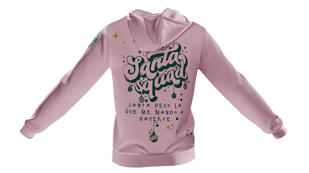 Hoodie rosa Santa Squad
